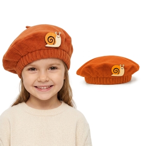 BERET ŚLIMAK POLAR POMARAŃCZOWY