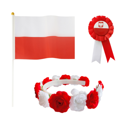 ZESTAW NARODOWY BIAŁO-CZERWONY 3el