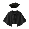 ZESTAW PELERYNA I BERET CZARNY S/M 2el