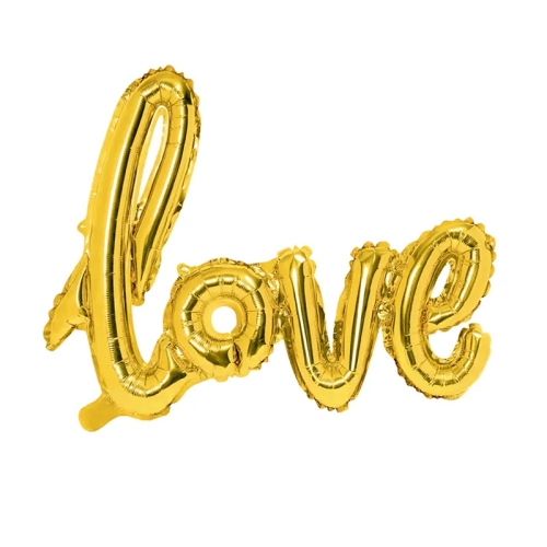 BALON PARTY DECO NAPIS LOVE ZŁOTY 14'' 35cm