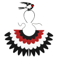 ZESTAW JASKÓŁKA CZARNO-CZERWONY 3el