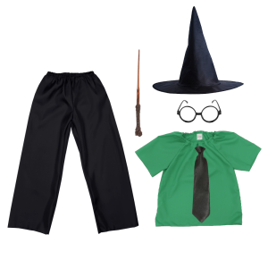 ZESTAW SLYTHERIN ZIELONO-CZARNY 134-140 6el