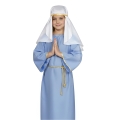 STRÓJ SUKIENKA MARYJA PONGEE BŁĘKITNY 134-140 3el