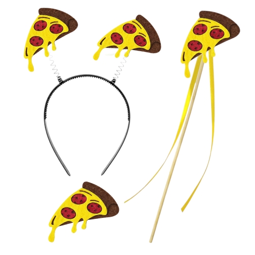 ZESTAW PIZZA BRĄZOWO-ŻÓŁTY 3el