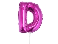 BALON LITERA D RÓŻOWY 14'' 36cm + PATYK