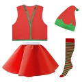 ZESTAW ELF CZERWONY 116-128 4el