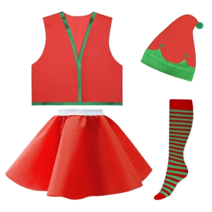 ZESTAW ELF CZERWONY 116-128 4el
