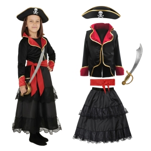 ZESTAW PIRATKA CZARNY 116-128 5el