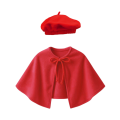 ZESTAW PELERYNA I BERET CZERWONY L/XL 2el