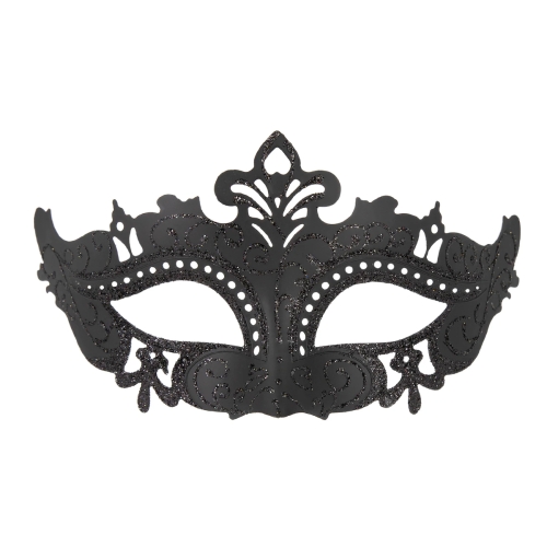 MASKA WENECKA BROKAT ORNAMENTY CZARNA