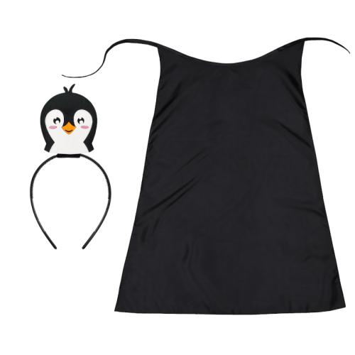ZESTAW PINGWIN CZARNY PELERYNA 75cm 3el