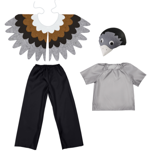 ZESTAW GOŁĄB SZARO-CZARNY 116-128 4el