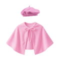 ZESTAW PELERYNA I BERET RÓŻOWY L/XL 2el