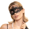MASKA WENECKA BROKAT ORNAMENTY CZARNA