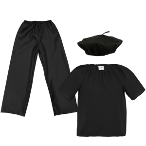 ZESTAW BERET CZARNY 146-158 3el