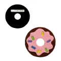 ZESTAW DONUT PĄCZEK BRĄZOWO-RÓŻOWY 116-140 4el
