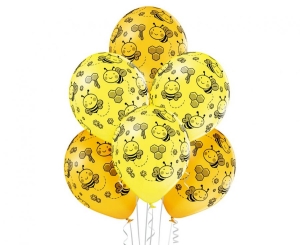 BALON BELBAL PASTEL PSZCZÓŁKI ŻÓŁTY MIX 30cm 1szt