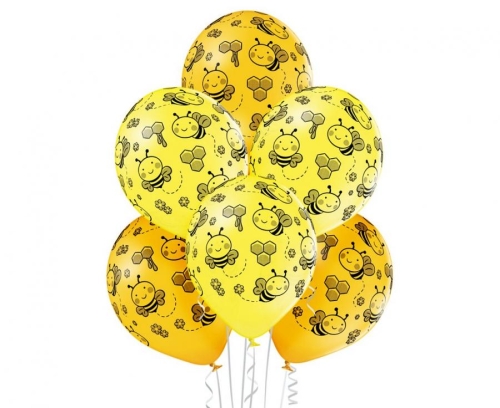 BALON BELBAL PASTEL PSZCZÓŁKI ŻÓŁTY MIX 30cm 1szt