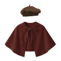 ZESTAW PELERYNA I BERET BRĄZOWY S/M 2el