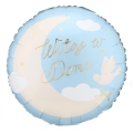 BALON PARTY DECO WITAJ W DOMU KSIĘŻYC CHMURKI OKRĄGŁY BŁĘKITNY 18'' 45cm