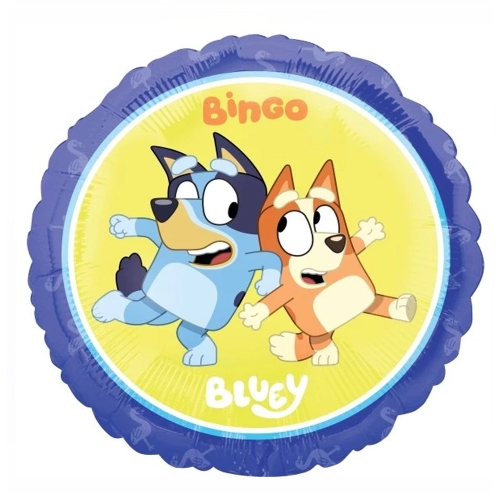 BALON ANAGRAM BLUEY I BINGO OKRĄGŁY ŻÓŁTO-NIEBIESKI 18'' 46cm