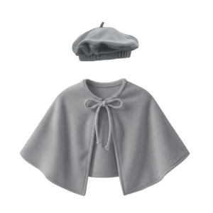 ZESTAW PELERYNA I BERET SZARY S/M 2el