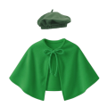 ZESTAW PELERYNA I BERET CIEMNOZIELONY S/M 2el