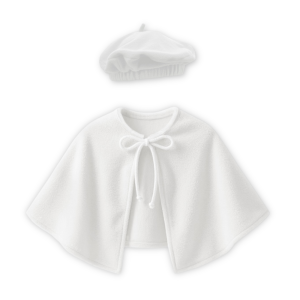 ZESTAW PELERYNA I BERET BIAŁY L/XL 2el