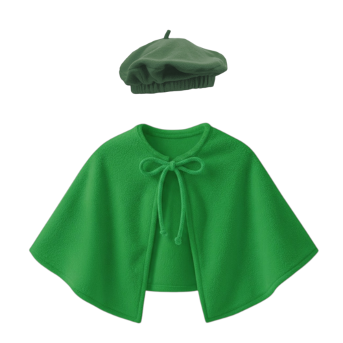 ZESTAW PELERYNA I BERET CIEMNOZIELONY L/XL 2el