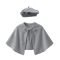 ZESTAW PELERYNA I BERET SZARY L/XL 2el