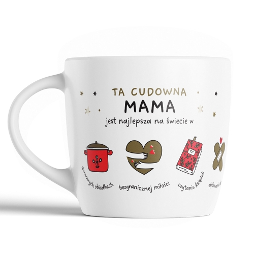 KUBEK CUDOWNA MAMA NAJLEPSZA NA ŚWIECIE BIAŁY 350ml