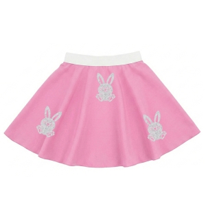 SPÓDNICZKA KRÓLICZKI FRONT PONGEE RÓŻOWA XL