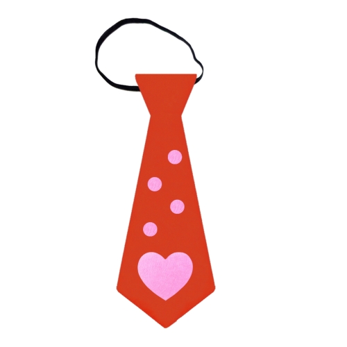KRAWAT SERCE FRONT FILCOWY RÓŻOWO-CZERWONY