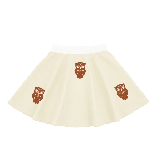 SPÓDNICZKA SOWA FRONT PONGEE BRĄZOWO-ECRU XL