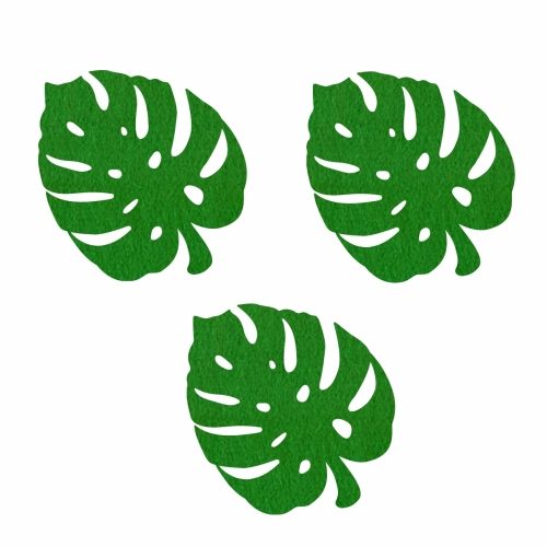 ZESTAW MAXI FRONTÓW LIŚĆ MONSTERA FILCOWY CIEMNOZIELONY 45x35cm 3szt