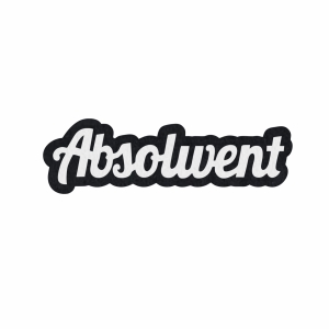 EMBLEMAT NAPIS ABSOLWENT FILCOWY CZARNO-BIAŁY 10x2cm