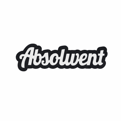 EMBLEMAT NAPIS ABSOLWENT FILCOWY CZARNO-BIAŁY 10x2cm