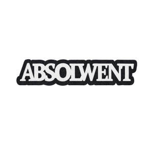 EMBLEMAT NAPIS ABSOLWENT FILCOWY CZARNO-BIAŁY 10x2cm