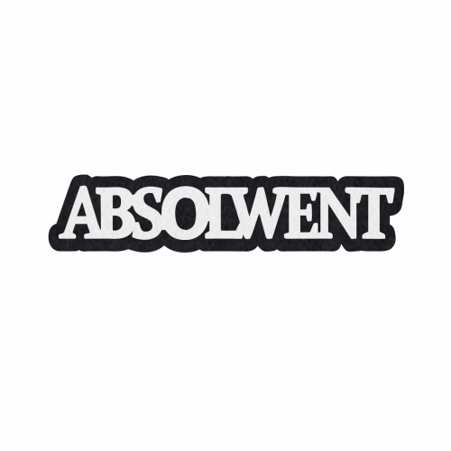 EMBLEMAT NAPIS ABSOLWENT FILCOWY CZARNO-BIAŁY 10x2cm