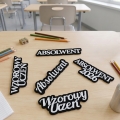 EMBLEMAT NAPIS ABSOLWENT FILCOWY CZARNO-BIAŁY 10x2cm