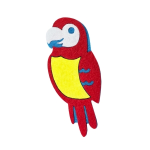 EMBLEMAT PAPUGA FILCOWA KOLOROWA 8,5x3,5cm