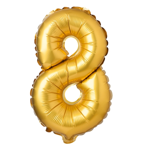 BALON CYFRA 8 ZŁOTY 91cm