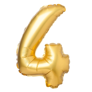 BALON CYFRA 4 ZŁOTY 27" 69cm