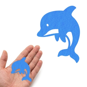 FRONT DELFIN FILCOWY NIEBIESKI 6x7cm