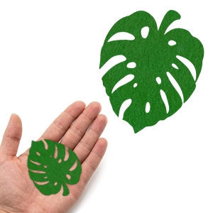 FRONT LIŚĆ MONSTERA FILCOWY ZIELONY 6,5x5cm