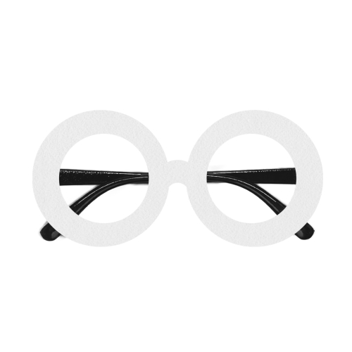 OKULARY DUŻE FILCOWE BIAŁE 2mm