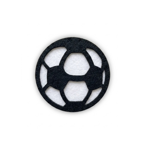 EMBLEMAT PIŁKA NOŻNA FILCOWY BIAŁO-CZARNY 5,5cm