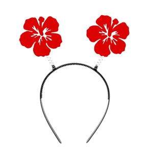 OPASKA KWIATKI HIBISKUS FRONT FILCOWA CZERWONA