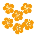 ZESTAW FRONTÓW KWIATEK HIBISKUS FILCOWE POMARAŃCZOWY 6x5,5cm 6szt