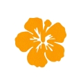 ZESTAW FRONTÓW KWIATEK HIBISKUS FILCOWE POMARAŃCZOWY 6x5,5cm 48szt